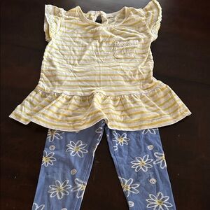 Sunny Stripes and Floral Leggings Set